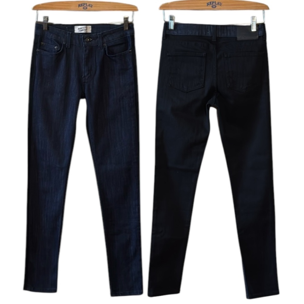 Naked & Famous Denim Women’s Two Tone Blue and Black The Skinny Jean Size 28